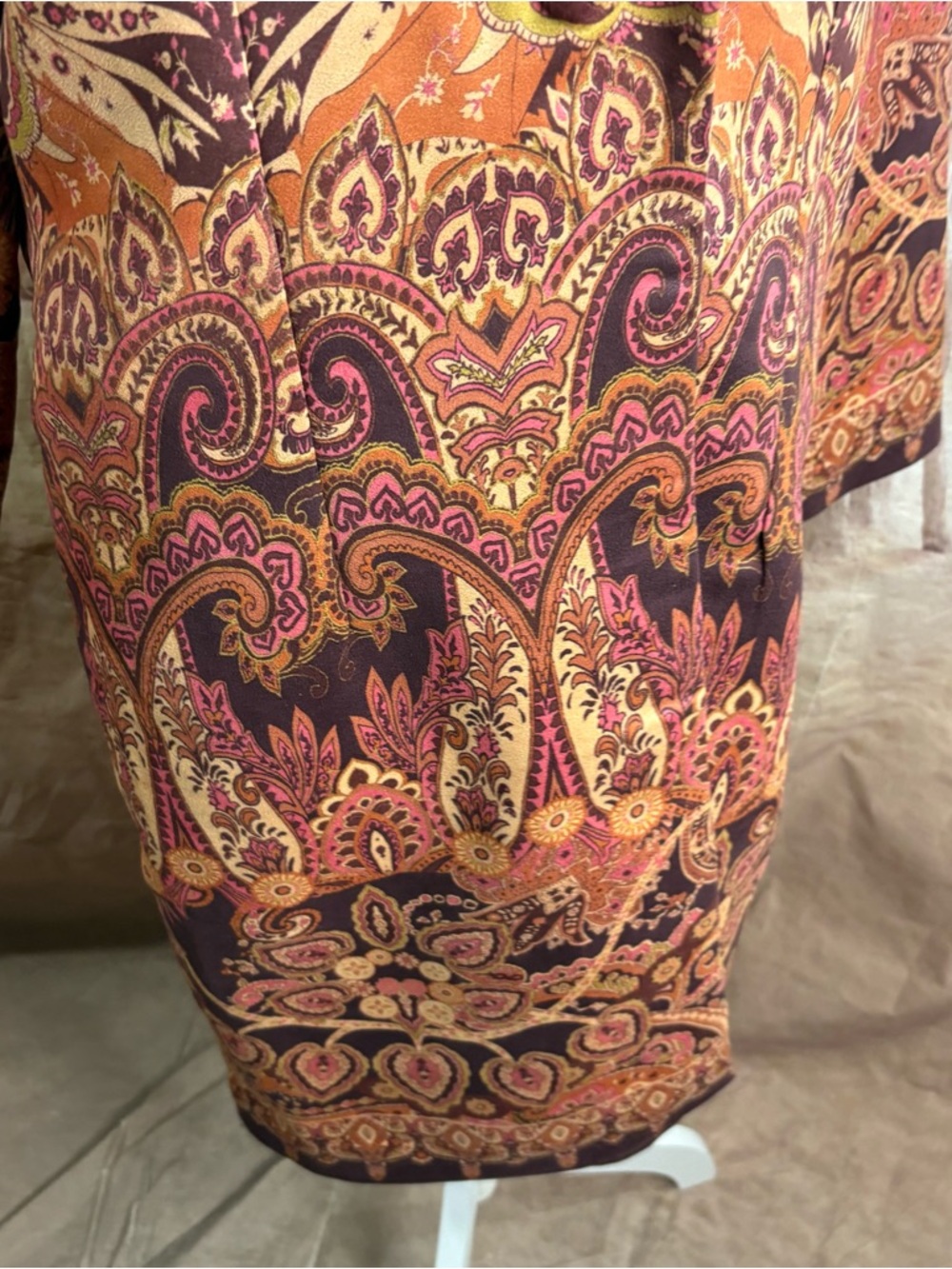 NEW Soft Surroundings Paisley coat in Rust, Plum & Olive - Picture 5 of 9